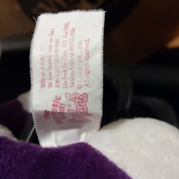 Authentic Vintage Lisa Frank Happy Purple Cat Beanie Stuffed Animal - Picture 8 of 8